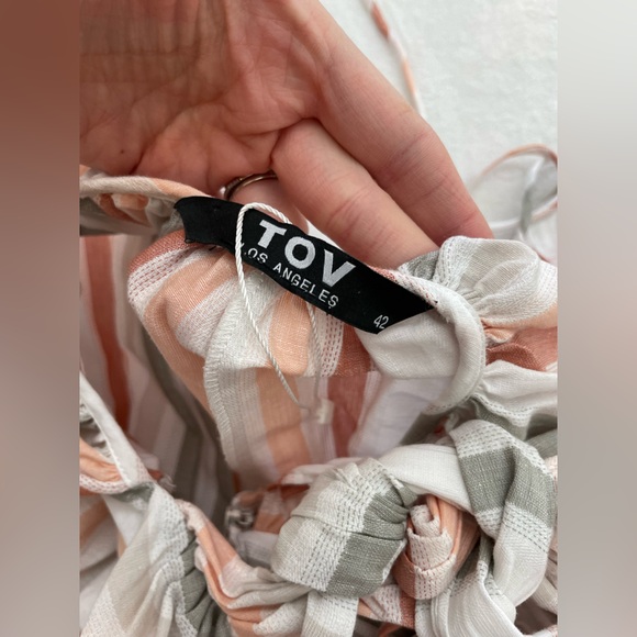 TOV Gathered Striped Maxi Dress - Picture 6 of 6